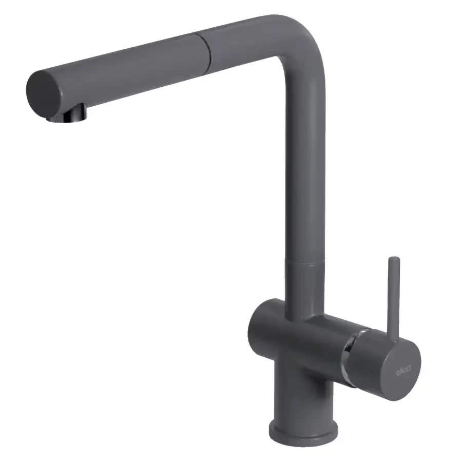 Korting Miscelatore monocomando con canna girevole e doccetta estraibile Stream Plus Elleci Miscelatore monocomando con canna girevole e doccetta estraibile Stream Plus Elleci Echome