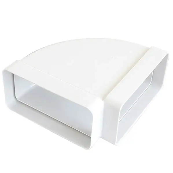 Curva orizzontale per tubo rettangolare in ABS bianco aerazione canalizzata First 120x60 mm Superprijs