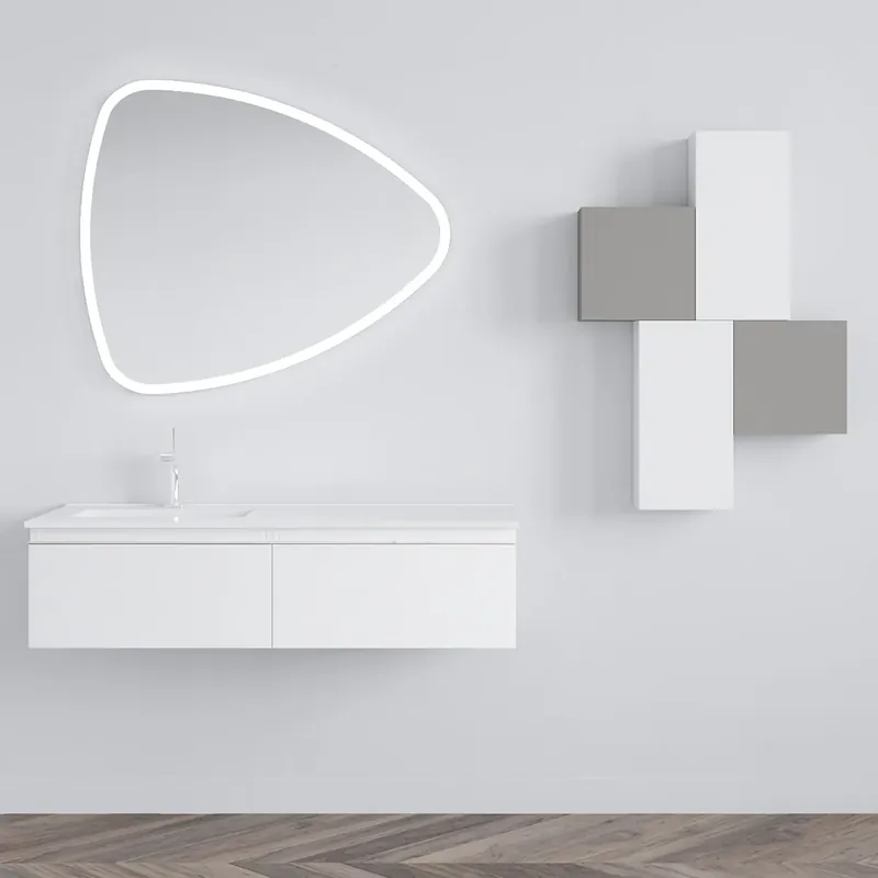 Base sospesa con cassetto e lavabo a sinistra Albatros Savinidue Base sospesa con cassetto e lavabo a sinistra Albatros Savinidue Echome Beperkte Voorraad