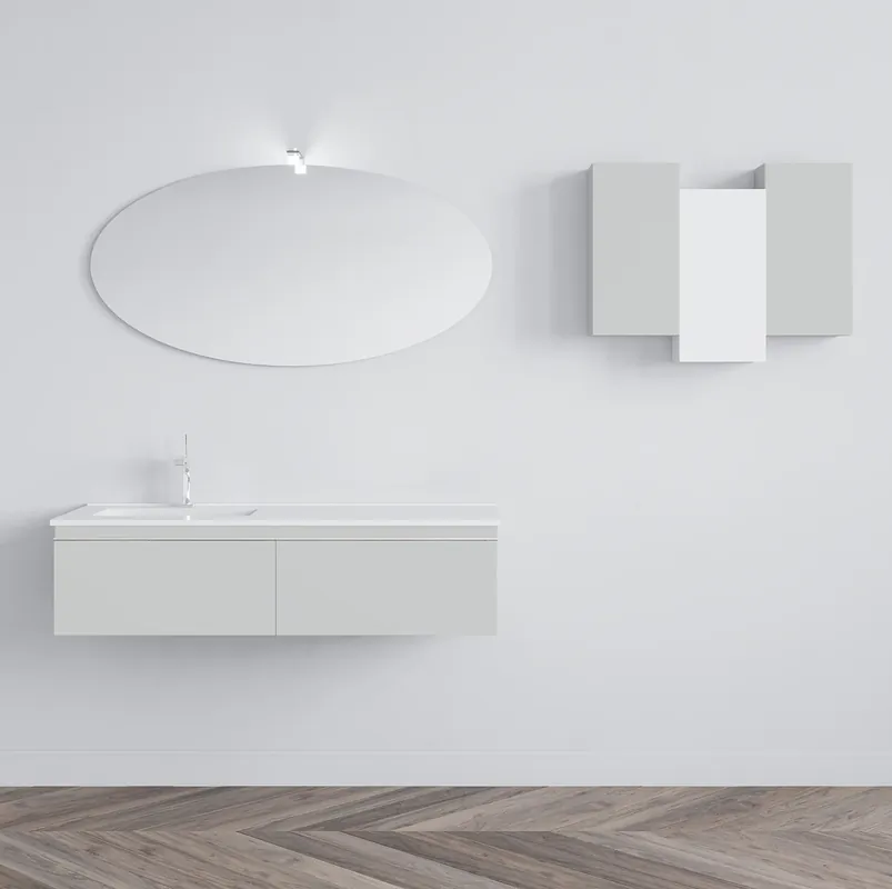 Base sospesa con cassetto e lavabo a sinistra Albatros Savinidue Base sospesa con cassetto e lavabo a sinistra Albatros Savinidue Echome Merkproduct