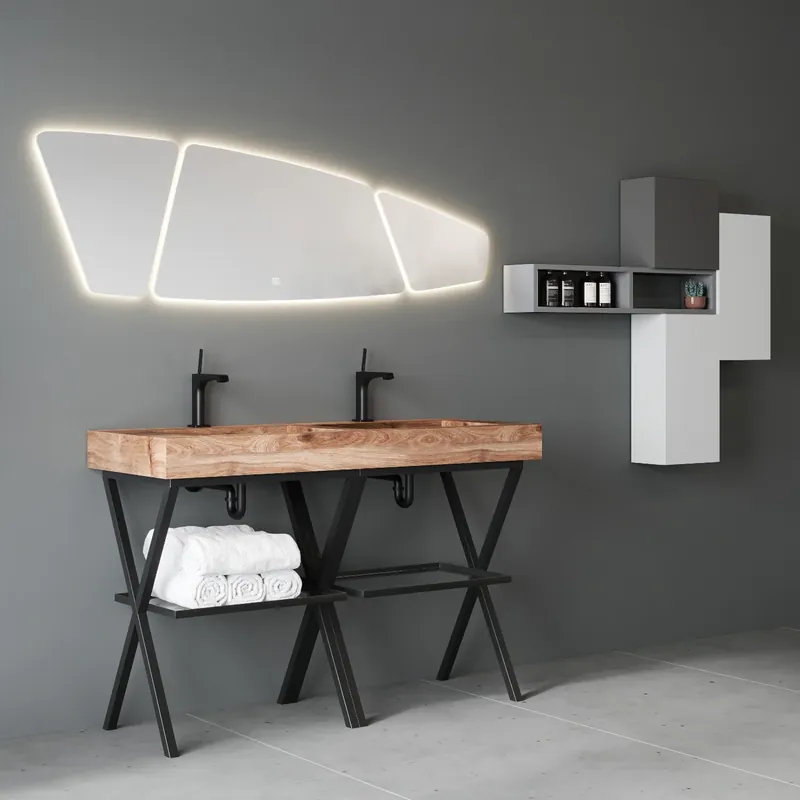 Lavabo sospeso HPL con doppia vasca Idea Savinidue Lavabo sospeso HPL con doppia vasca Idea Savinidue Echome Weekendaanbieding