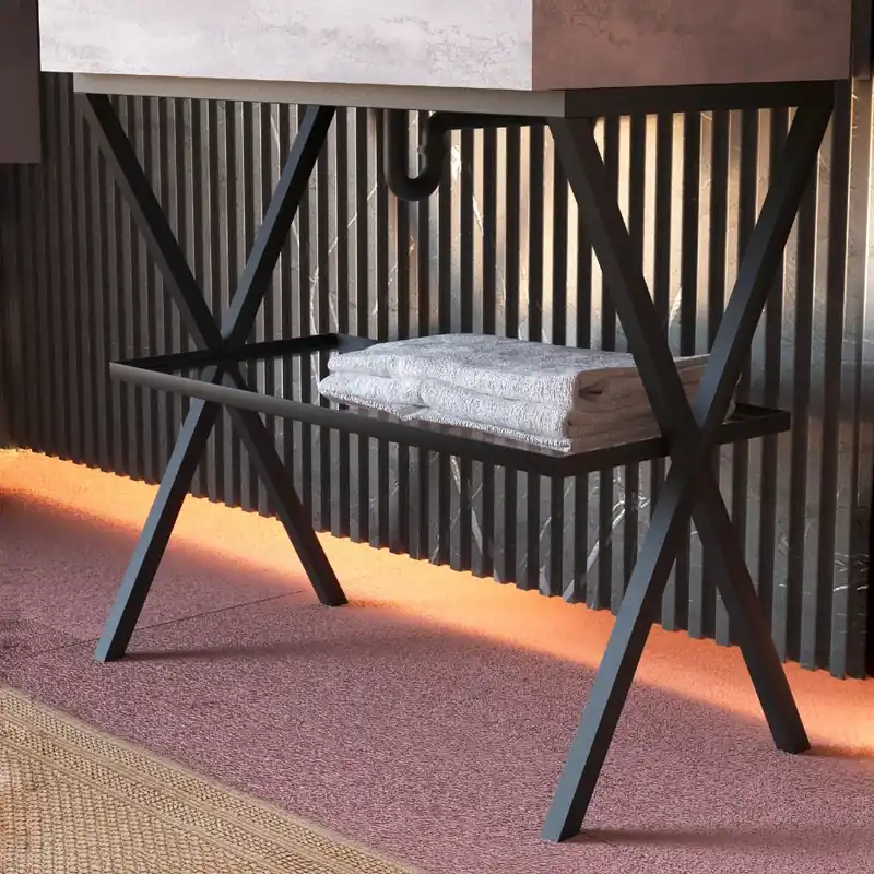 Must-Have Cavalletto nero opaco mensola vetro Idea Linea Savinidue Cavalletto nero opaco mensola vetro Idea Linea Savinidue Echome