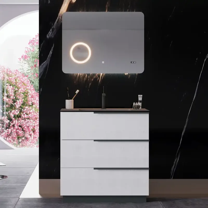 Mobile base terra da 80 centimetri con lavabo 3 cassetti Oikos Savinidue Mobile base terra da 80 centimetri con lavabo 3 cassetti Oikos Savinidue Echome Gecertificeerd