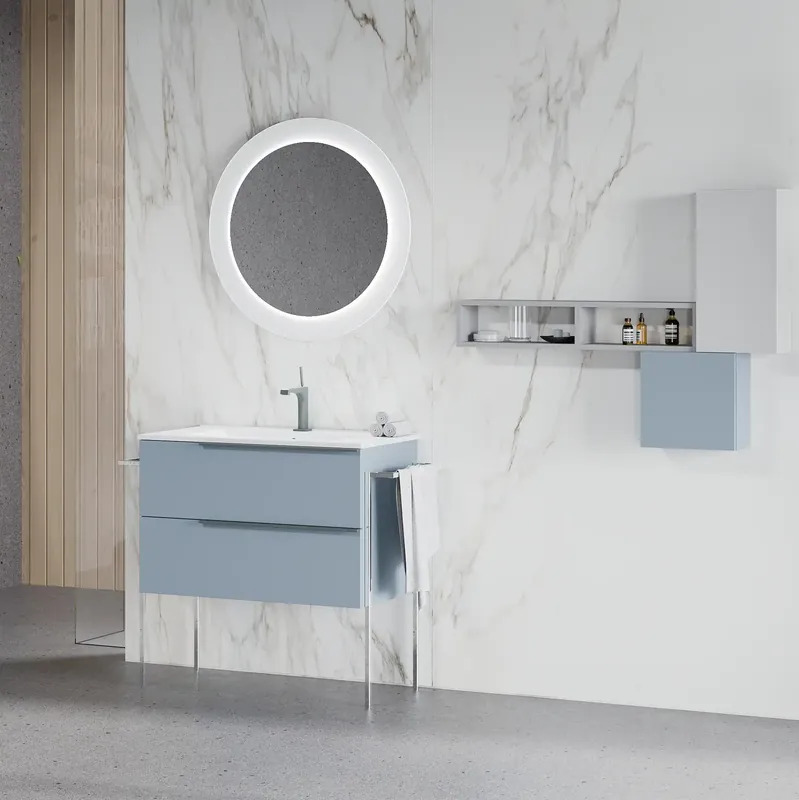 Mobile sospeso da 100 centimetri con lavabo e 2 cassetti Oikos Savinidue Mobile sospeso da 100 centimetri con lavabo e 2 cassetti Oikos Savinidue Echome Koopje