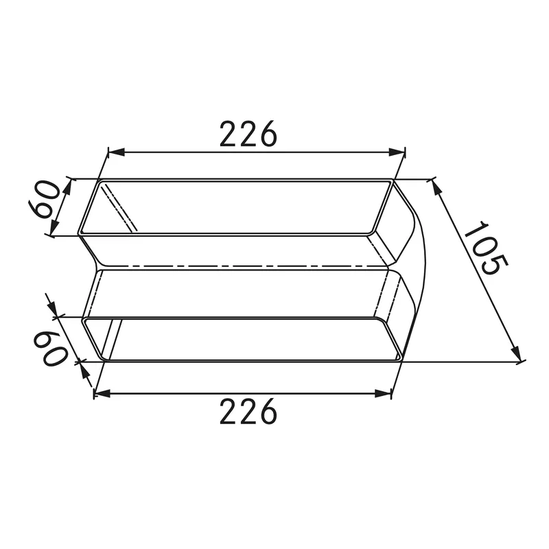 Aanbieding Curva 90° rettangolare verticale congiunzione cappa aspirante Franke Curva 90° rettangolare verticale congiunzione cappa aspirante Franke Echome