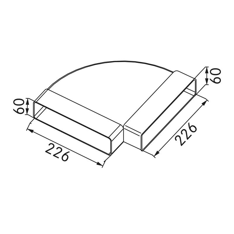 Curva 90° rettangolare orizzontale congiunzione cappa aspirante Franke Curva 90° rettangolare orizzontale congiunzione cappa aspirante Franke Echome Korting