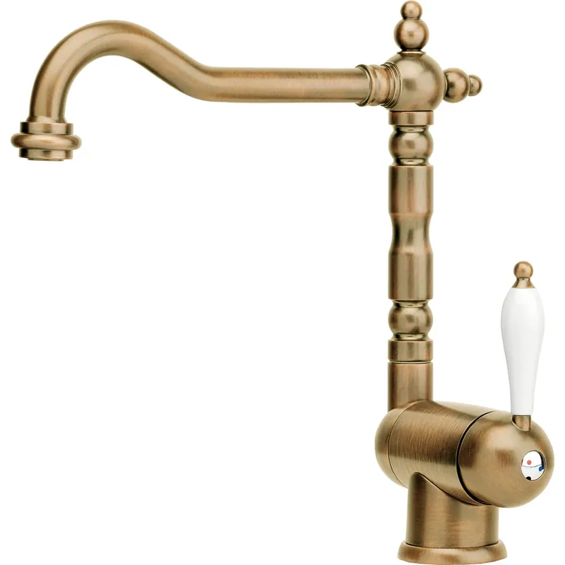 Rubinetto monocomando sottofinestra girevole bronzato Old England Franke Rubinetto monocomando sottofinestra girevole bronzato Old England Franke Echome Snelle Levering