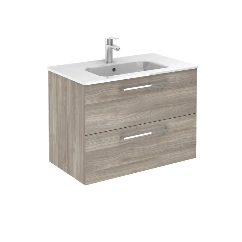 Rechtstreeks Van De Fabrikant Mobile bagno sospeso da 80 centimetri con lavabo specchio luce Easy Royo Mobile bagno sospeso da 80 centimetri con lavabo specchio luce Easy Royo Echome