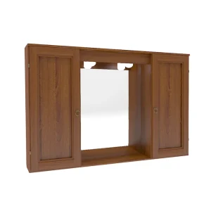 Aanbieding Specchiera bagno 2 pensili LED noce classica Savinidue Specchiera bagno 2 pensili LED noce classica Savinidue Echome