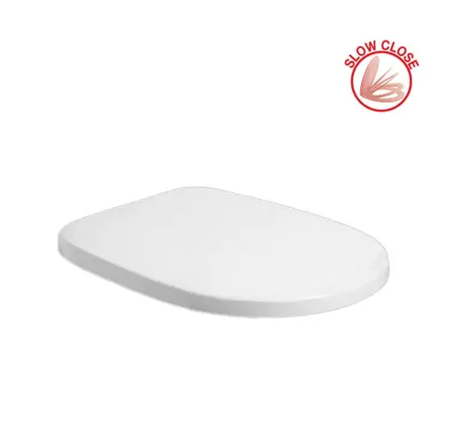 Sedile bianco termoindurente chiusura soft close WC Pratica Azzurra Sedile bianco termoindurente chiusura soft close WC Pratica Azzurra Echome Populair
