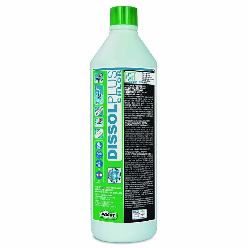 Bestseller Disgorgante disotturante tubazioni Dissol Plus Chlor 1 litro Facot Disgorgante disotturante tubazioni Dissol Plus Chlor 1 litro Facot Echome