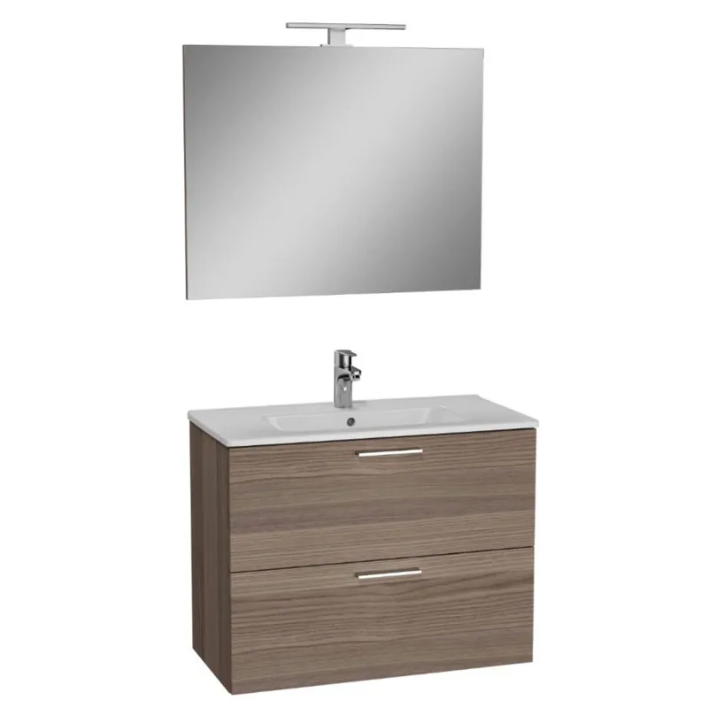 Mobile bagno sospeso da 80 centimetri con lavabo specchio luce Mia Vitra Mobile bagno sospeso da 80 centimetri con lavabo specchio luce Mia Vitra Echome Direct Beschikbaar