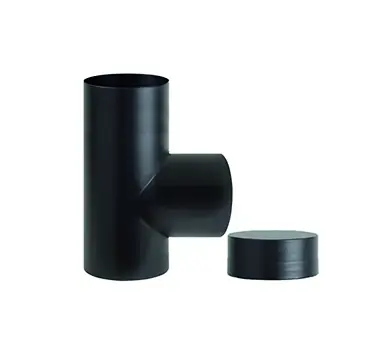 Tubo raccordo T porcellanato nero Smalto top Ala Tubo raccordo T porcellanato nero Smalto top Ala Echome Finale Uitverkoop