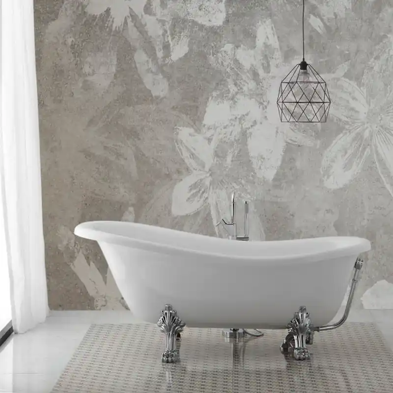 Vasca bagno freestanding ovoidale bianca vintage Romanza Savinidue Vasca bagno freestanding ovoidale bianca vintage Romanza Savinidue Echome Fabrieksprijs
