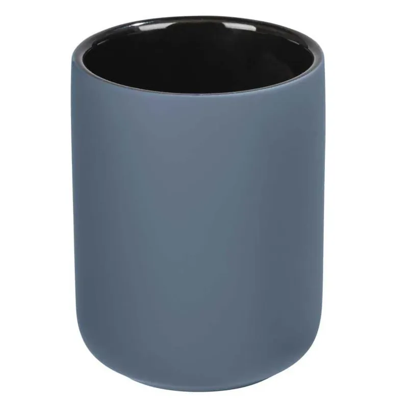 Uitverkoop Bicchiere porta spazzolini in ceramica con rivestimento soft touch Avellino blu Wenko Bicchiere porta spazzolini in ceramica con rivestimento soft touch Avellino blu Wenko Echome