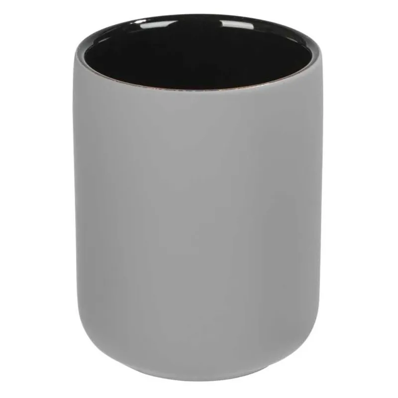 Bicchiere porta spazzolini in ceramica con rivestimento soft touch Avellino grigio Wenko Bicchiere porta spazzolini in ceramica con rivestimento soft touch Avellino grigio Wenko Echome Goedkoop