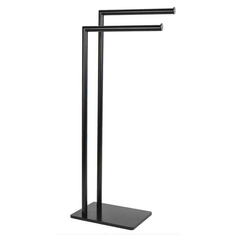 Piantana porta asciugamani in acciaio verniciato nero opaco Zero Black Metaform Piantana porta asciugamani in acciaio verniciato nero opaco Zero Black Metaform Echome Meest Verkocht