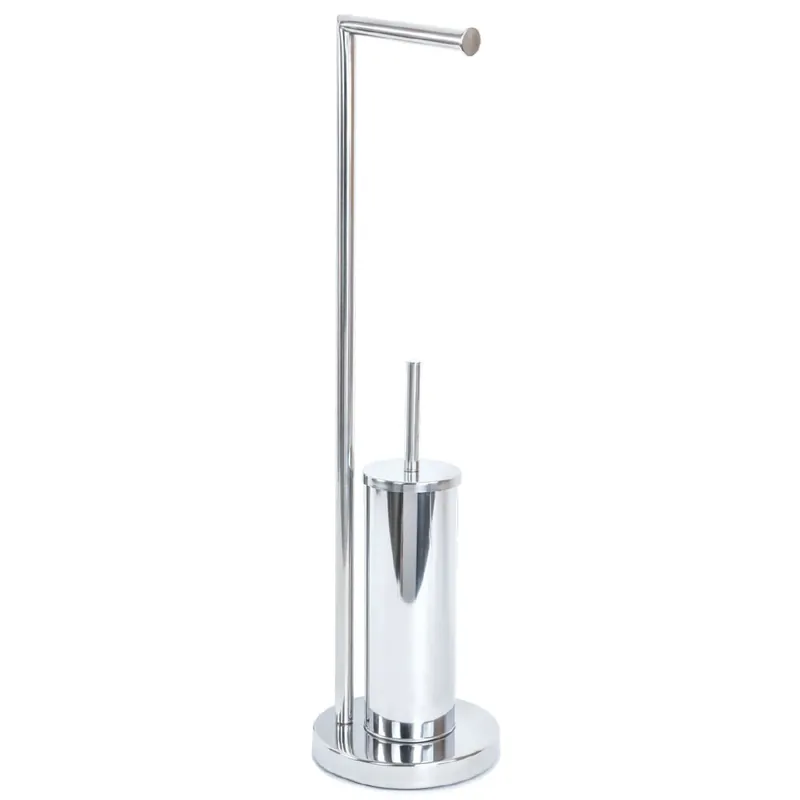 Express Levering Piantana porta rotolo e porta scopino in acciaio inox lucido Smart Metaform Piantana porta rotolo e porta scopino in acciaio inox lucido Smart Metaform Echome