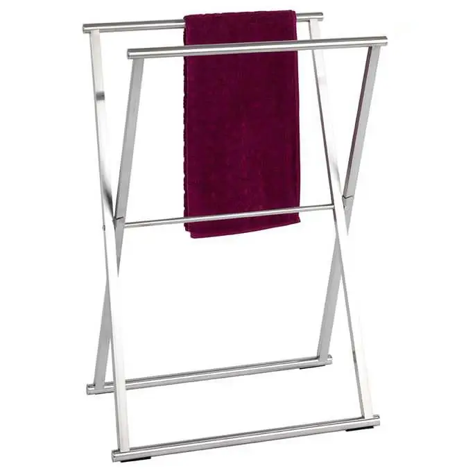 Piantana porta asciugamani pieghevole in acciaio inox Lava Wenko Piantana porta asciugamani pieghevole in acciaio inox Lava Wenko Echome Veilige Betaling
