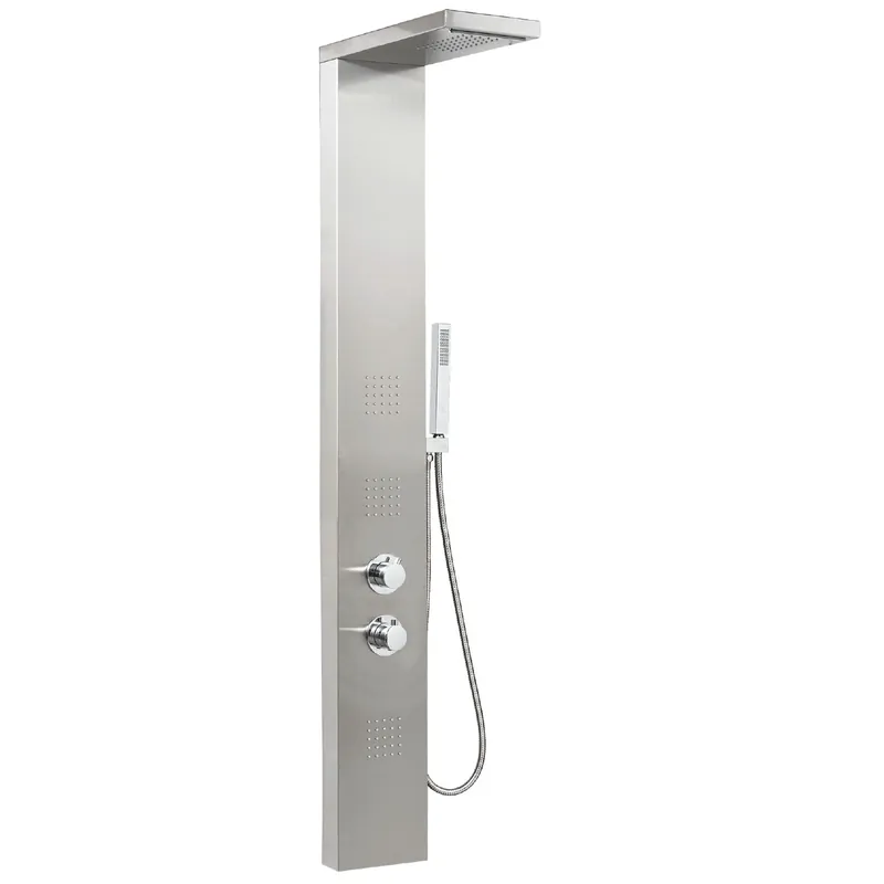 Colonna doccia attrezzata con termostatico in acciaio inox Manhattan Plus Metaform Colonna doccia attrezzata con termostatico in acciaio inox Manhattan Plus Metaform Echome Koopje