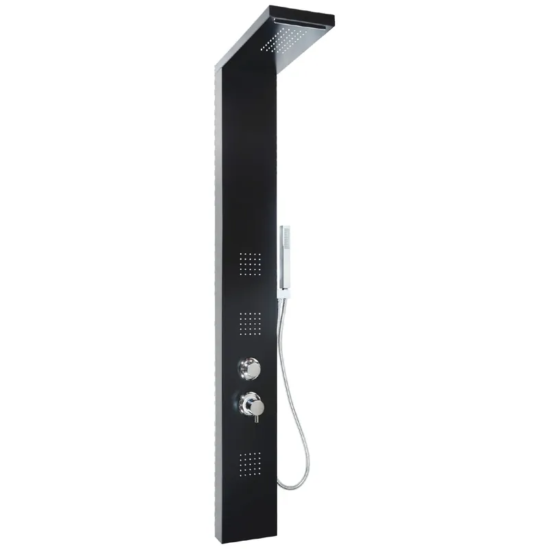Koop Vandaag Colonna doccia attrezzata con miscelatore in alluminio nero opaco Manhattan Metaform Colonna doccia attrezzata con miscelatore in alluminio nero opaco Manhattan Metaform Echome