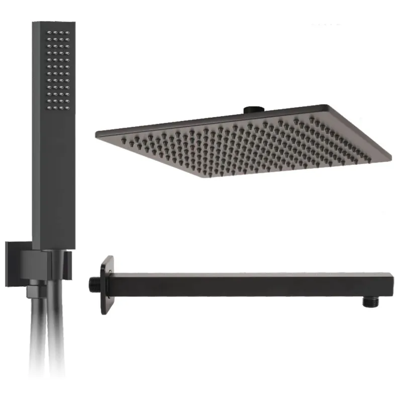Meest Verkocht Kit doccia completo di braccio, soffione, doccetta Restyling Black quadro Metaform Kit doccia completo di braccio, soffione, doccetta Restyling Black quadro Metaform Echome
