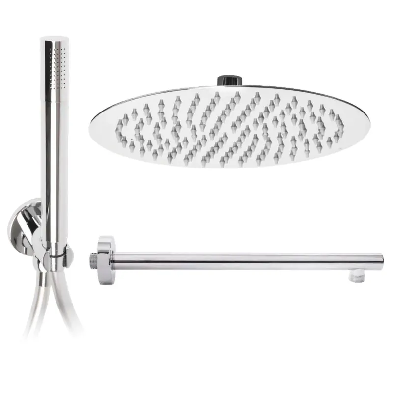 Kit doccia completo di braccio, soffione, doccetta Restyling Slim tondo Metaform Kit doccia completo di braccio, soffione, doccetta Restyling Slim tondo Metaform Echome Korting