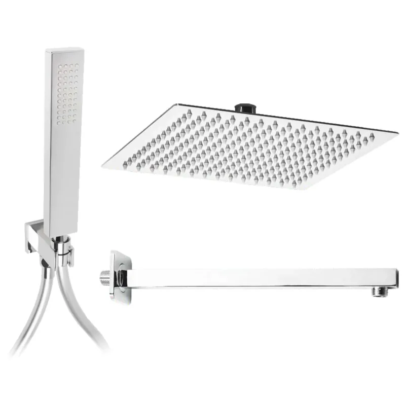 Kit doccia completo di braccio, soffione, doccetta Restyling Slim quadro Metaform Kit doccia completo di braccio, soffione, doccetta Restyling Slim quadro Metaform Echome Fabrieksprijs