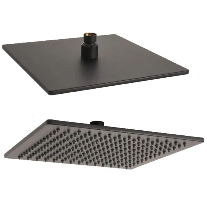 Soffione doccia acciaio nero opaco quadrato Top Line Seven Metaform 20x20 cm Laatste Versie