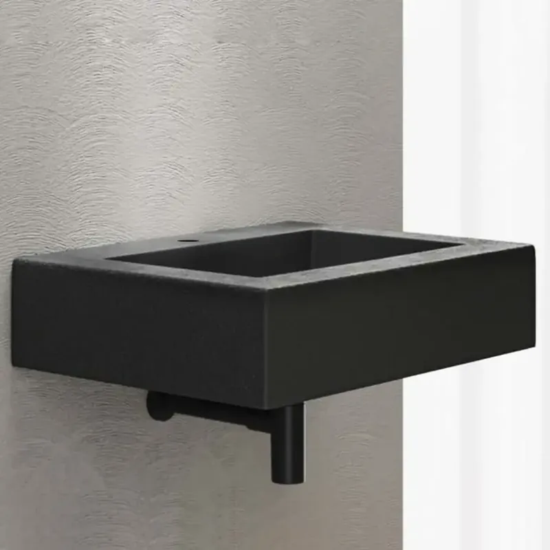 Aanbieding Top lavabo sospeso in mineralmarmo finitura asfalto antracite Gaia Morini 100x46 cm