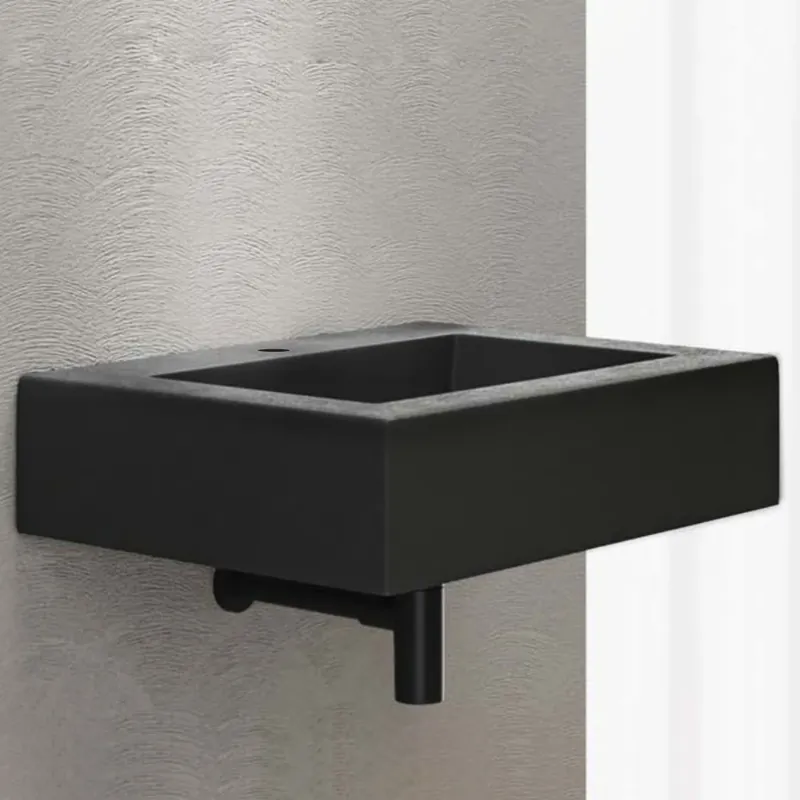 Top lavabo sospeso in mineralmarmo finitura liscia antracite Giada Morini 100x46 cm Exclusieve Aanbieding