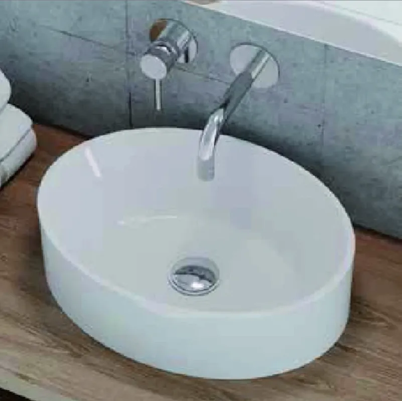 Lavabo d‘appoggio ovale in ceramica bianco senza troppopieno Standard 014 Lavabo d‘appoggio ovale in ceramica bianco senza troppopieno Standard 014 Echome Laatste Versie