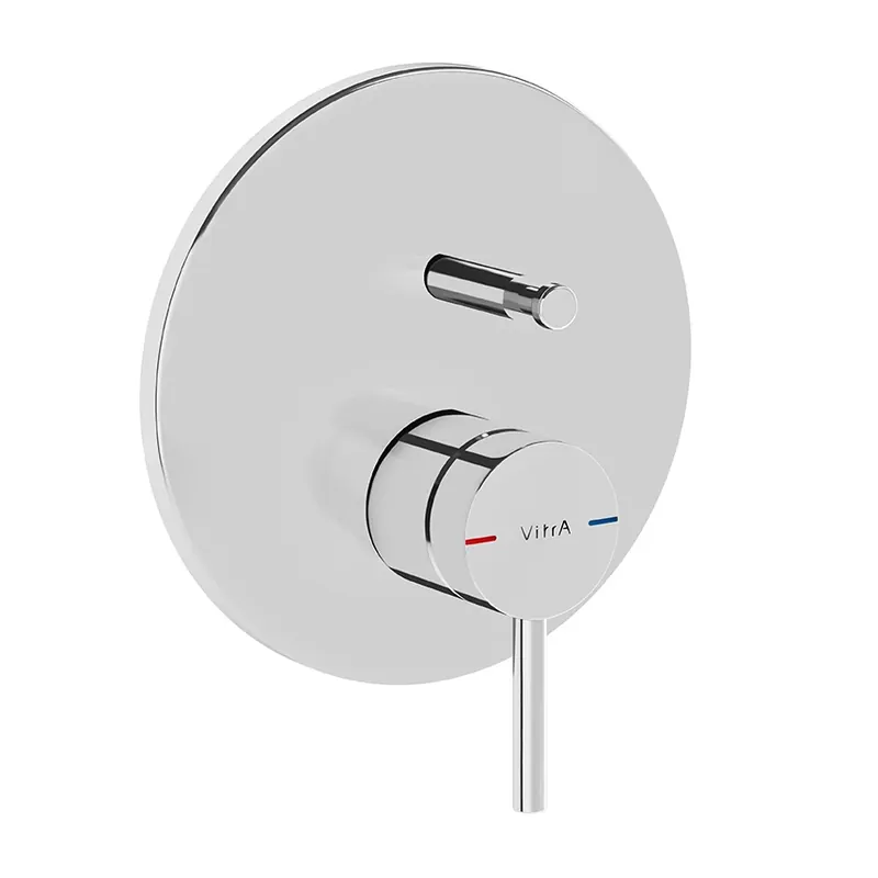 Piastra per miscelatore monocomando incasso doccia con deviatore cromato Origin Vitra Piastra per miscelatore monocomando incasso doccia con deviatore cromato Origin Vitra Echome Finale Uitverkoop