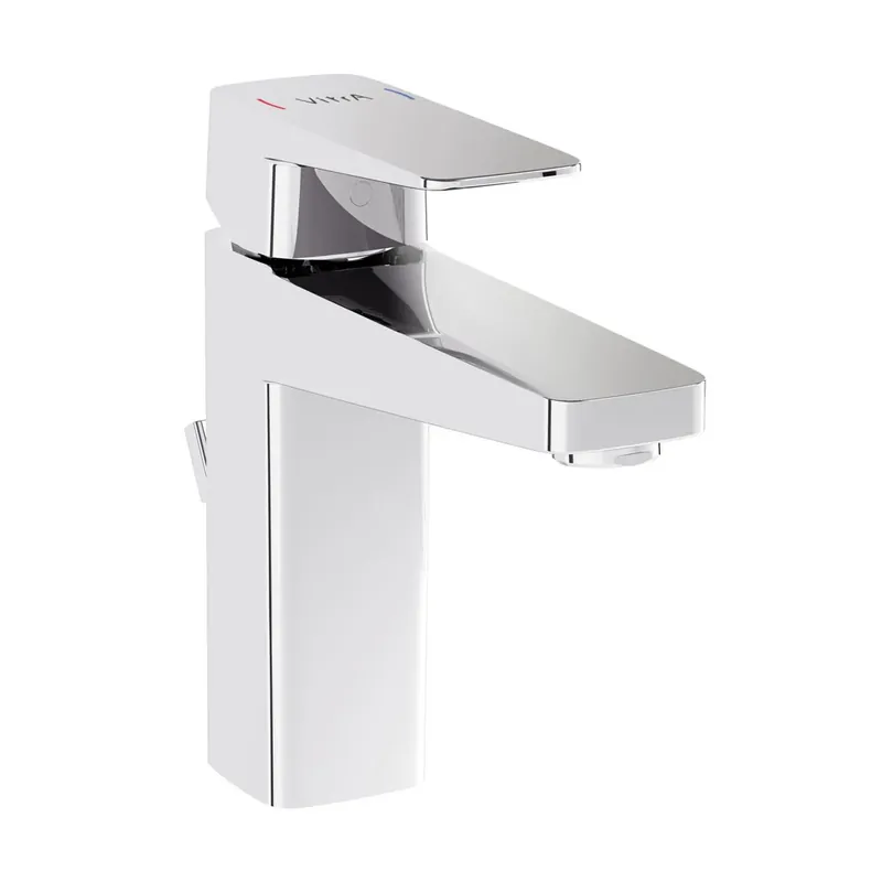 Beperkte Voorraad Miscelatore monocomando lavabo cromato con piletta pop-up Root Square Vitra Miscelatore monocomando lavabo cromato con piletta pop-up Root Square Vitra Echome