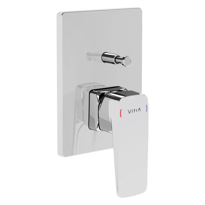 Piastra per miscelatore monocomando incasso doccia con deviatore cromato Root Square Vitra Piastra per miscelatore monocomando incasso doccia con deviatore cromato Root Square Vitra Echome Finale Uitverkoop