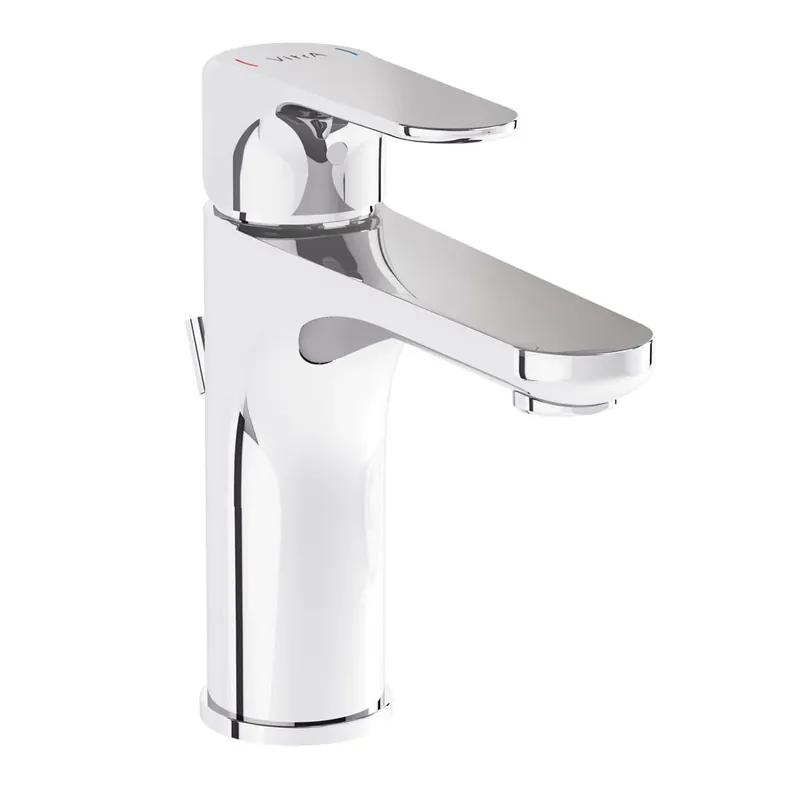 Dagaanbieding Miscelatore monocomando lavabo cromato con piletta pop-up Root Round Vitra Miscelatore monocomando lavabo cromato con piletta pop-up Root Round Vitra Echome