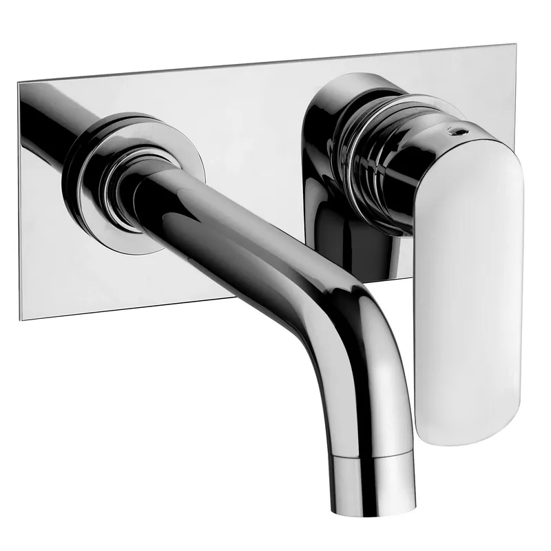 Miscelatore monocomando lavabo cromato a muro con piastra Nove Paini Miscelatore monocomando lavabo cromato a muro con piastra Nove Paini Echome Koopje