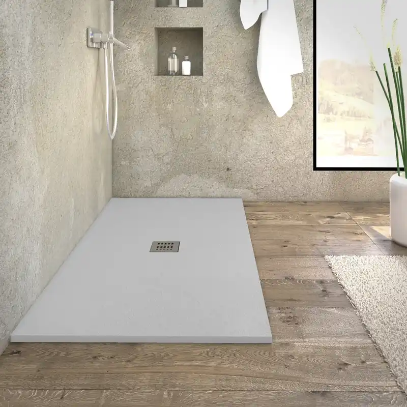 Dagaanbieding Piatto doccia scarico centrale bianco mineralmarmo Greta Morini 70x100 cm