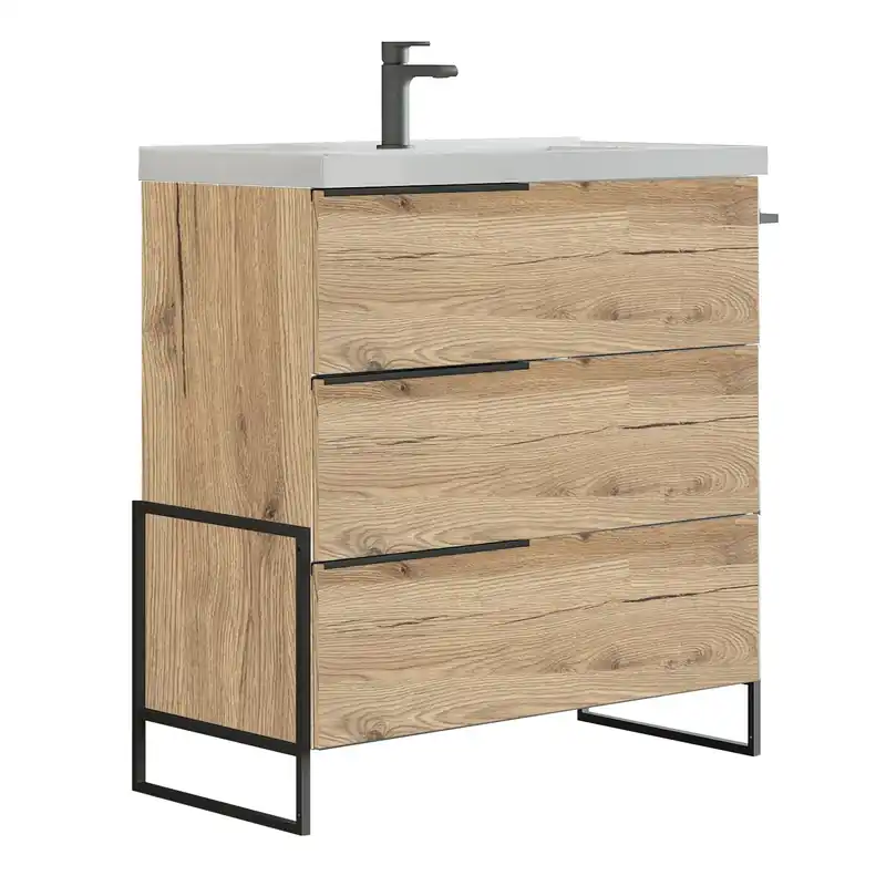 Koop Online Mobile base terra da 60/80/100 centimetri con lavabo 3 cassetti Febe Savini Mobile base terra da 60/80/100 centimetri con lavabo 3 cassetti Febe Savini Echome