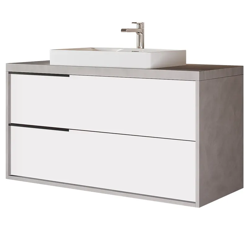 Mobile bagno sospeso da 100 cm con lavabo semintegrato Iside Savini Mobile bagno sospeso da 100 cm con lavabo semintegrato Iside Savini Echome Populair