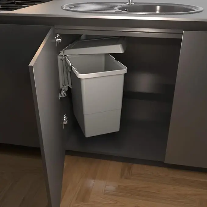 Portarifiuti estraibile automatico per anta battente in plastica Elletipi Portarifiuti estraibile automatico per anta battente in plastica Elletipi Echome Goedkoop