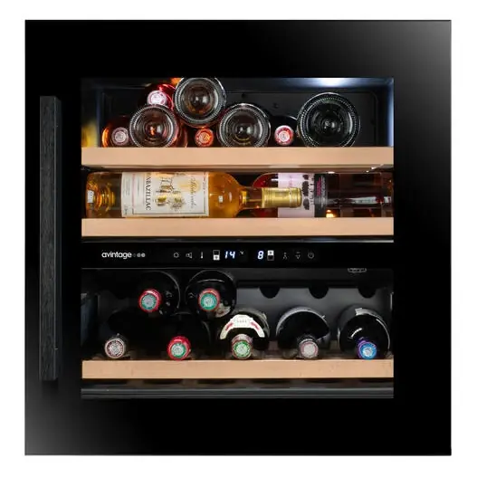 Cantinetta vino da incasso doppia zona 28 bottiglie sistema autoventilato Avintage Cantinetta vino da incasso doppia zona 28 bottiglie sistema autoventilato Avintage Echome Premium
