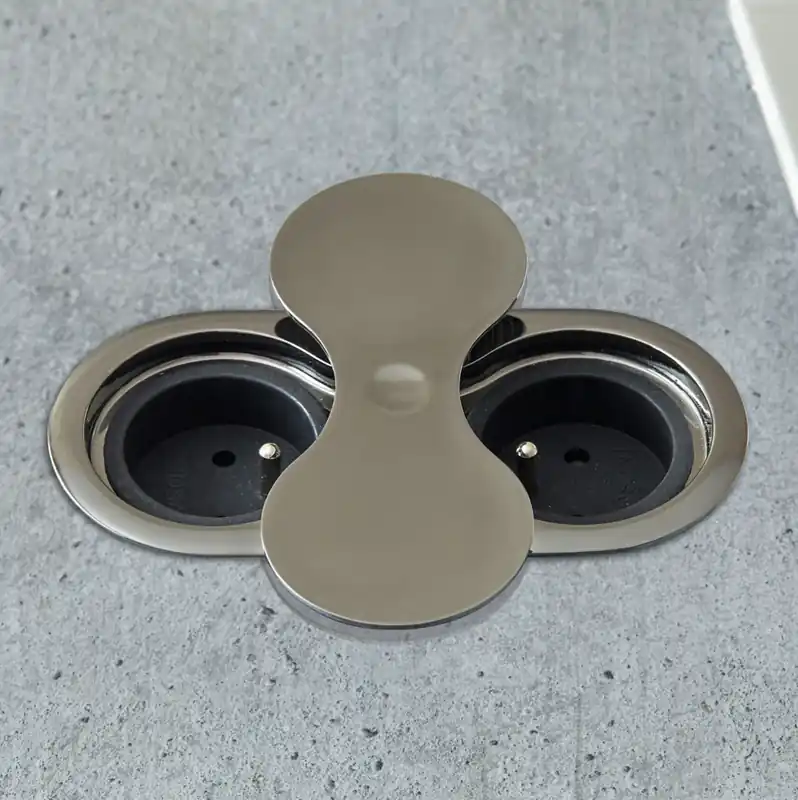Prese da incasso 16A per cucina acciaio Eight SFL Prese da incasso 16A per cucina acciaio Eight SFL Echome Express Levering