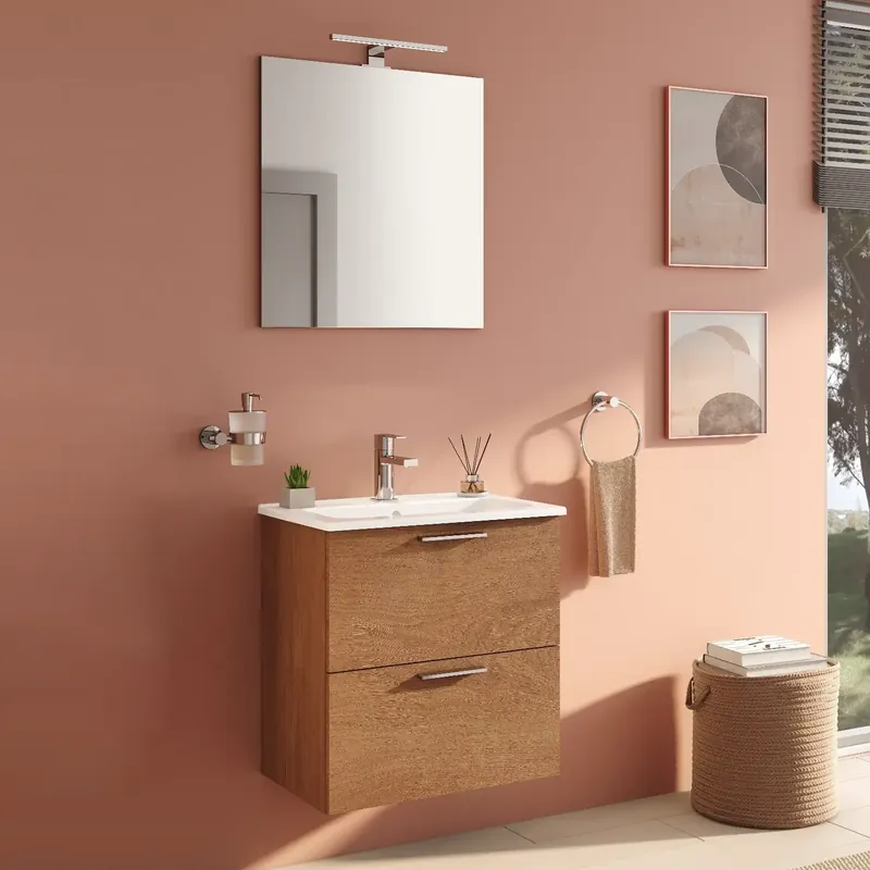 Mobile bagno sospeso da 60 centimetri con lavabo specchio luce Mia Vitra Mobile bagno sospeso da 60 centimetri con lavabo specchio luce Mia Vitra Echome Shop Nu