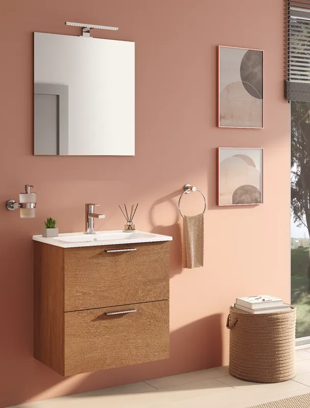 Mobile bagno sospeso da 80 centimetri con lavabo specchio luce Mia Vitra Mobile bagno sospeso da 80 centimetri con lavabo specchio luce Mia Vitra Echome Hoge Kwaliteit