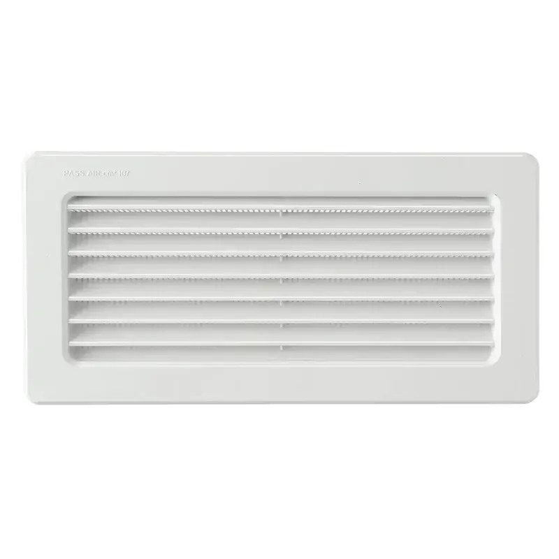 Korting Griglia terminale da incasso per tubo rettangolare in ABS bianco First Griglia terminale da incasso per tubo rettangolare in ABS bianco First Echome