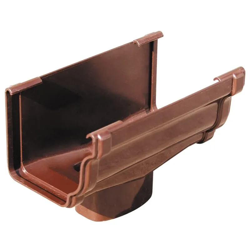 Merkproduct Giunto con scarico Bi-System canale gronda quadro in PVC Best marrone First Giunto con scarico Bi-System canale gronda quadro in PVC Best marrone First Echome