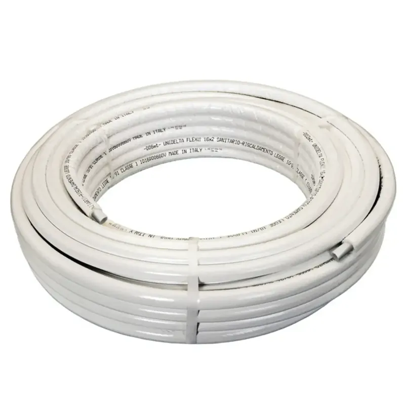 Koopje Tubo multistrato preisolato per riscaldamento bianco PE-RT/AL/PE-RT Flexall-iso Unidelta 16x2 mm