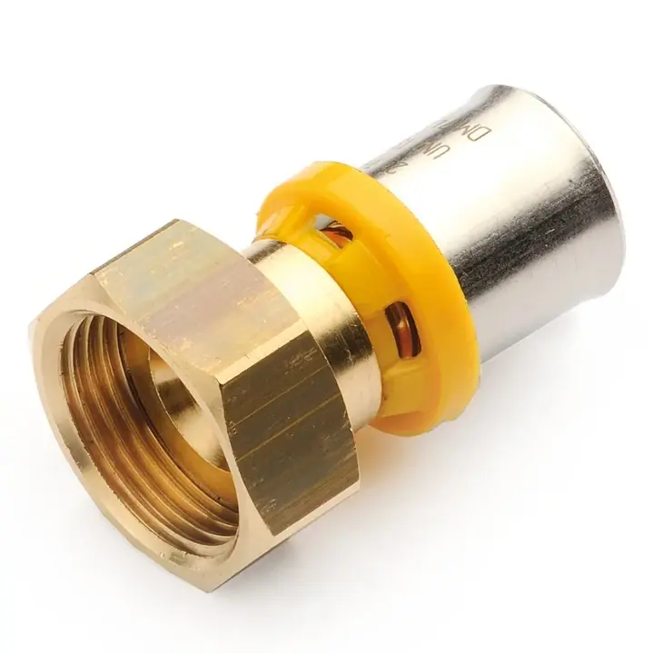 Raccordo dritto sede piana girello femmina gas Trident General Fittings 16x1/2" Express Levering