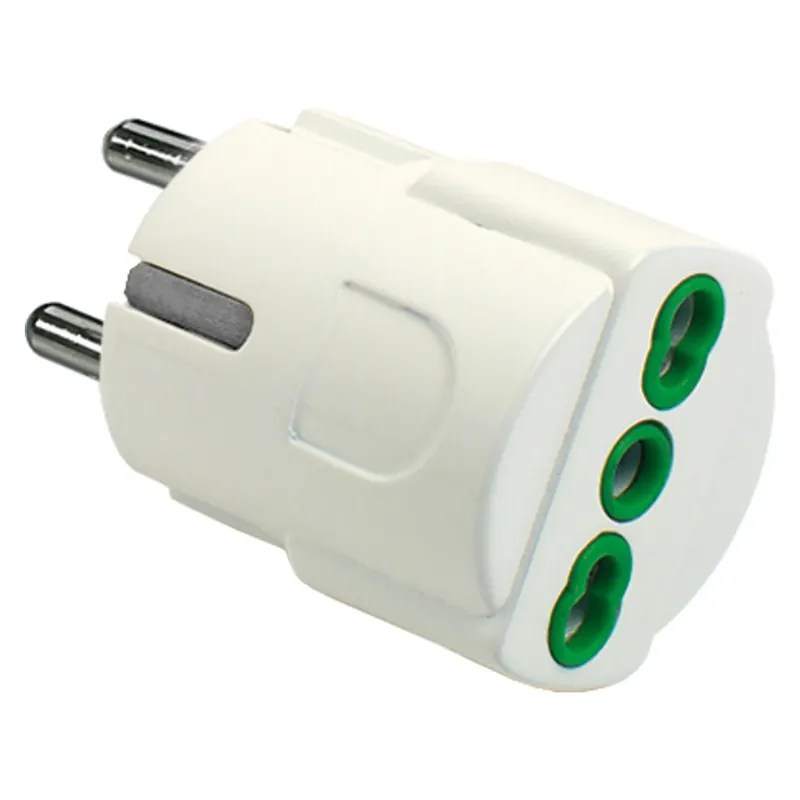 Adattatore singolo bipasso con spina franco/tedesca 2P+T 16A bianco Fanton Adattatore singolo bipasso con spina franco/tedesca 2P+T 16A bianco Fanton Echome Exclusieve Aanbieding